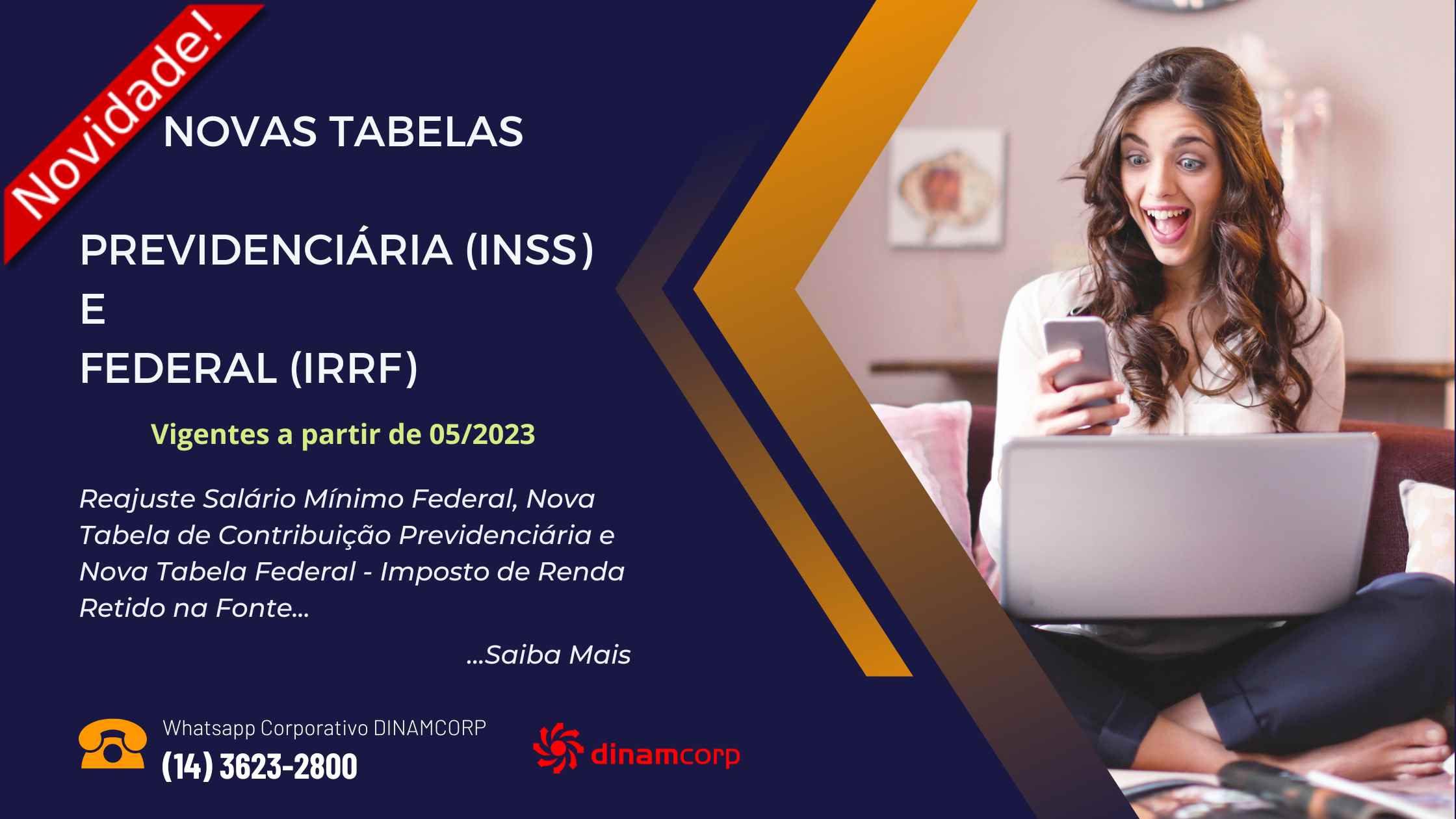 Dinamcorp Novas Alterações Tabelas INSS e IRRF e Salário Mínimo